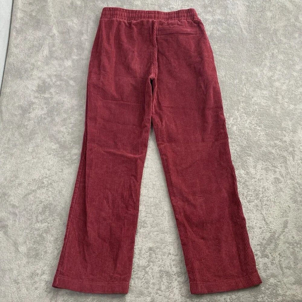 Krooked Skateboarding Pants Mens Small Maroon Corduroy Straight Leg Eyes Logo